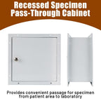 White Steel Specimen Pass-Thru - Medical Grade